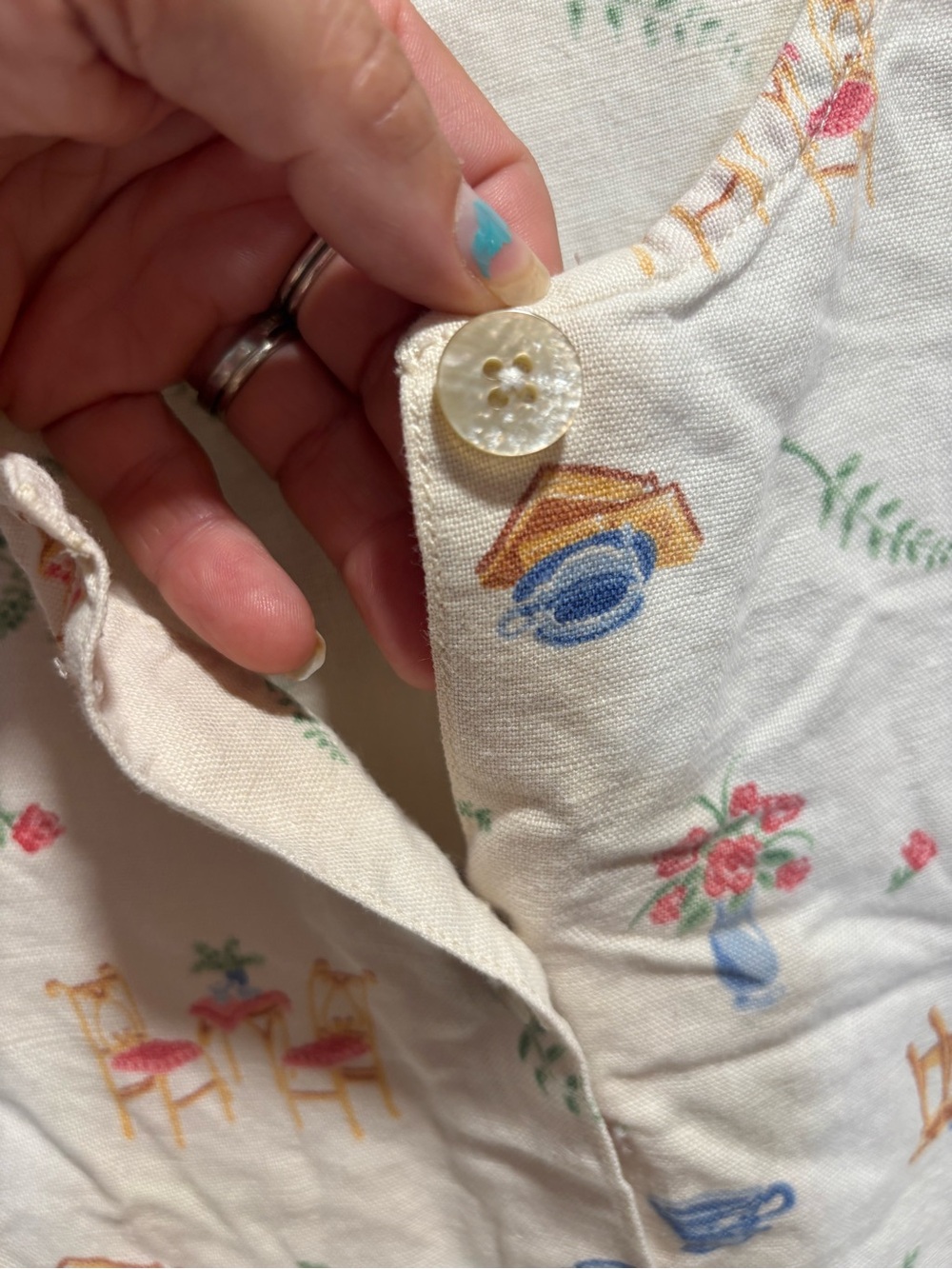 Lands' End 12 cottagecore print Dress, cotton/linen, costal grandma, Boho, retro - Picture 6 of 13